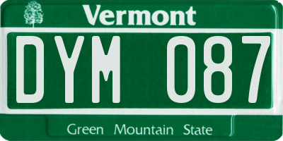 VT license plate DYM087