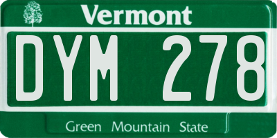 VT license plate DYM278