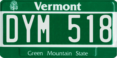 VT license plate DYM518