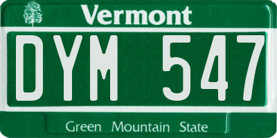 VT license plate DYM547