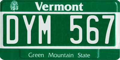 VT license plate DYM567
