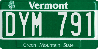 VT license plate DYM791
