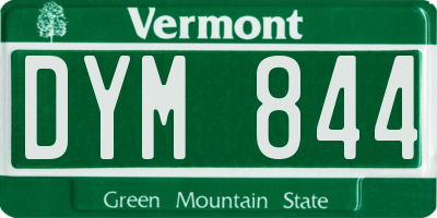 VT license plate DYM844