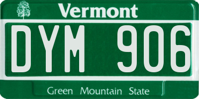 VT license plate DYM906