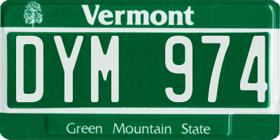 VT license plate DYM974