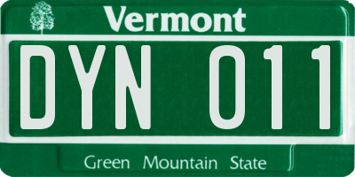 VT license plate DYN011
