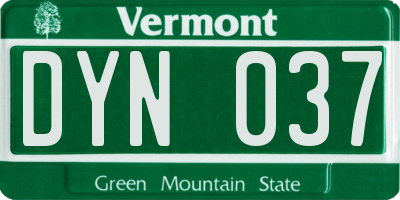VT license plate DYN037
