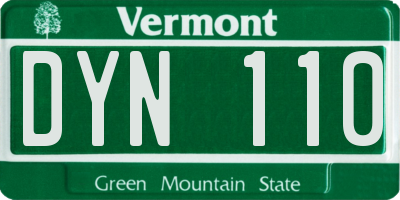 VT license plate DYN110