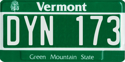VT license plate DYN173