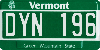 VT license plate DYN196