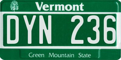 VT license plate DYN236