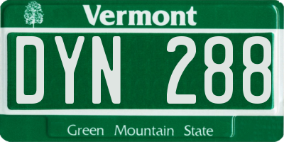 VT license plate DYN288