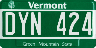 VT license plate DYN424