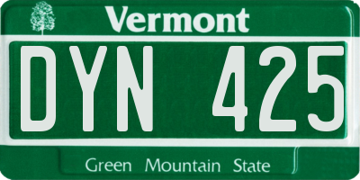 VT license plate DYN425