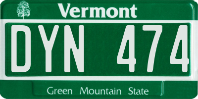 VT license plate DYN474