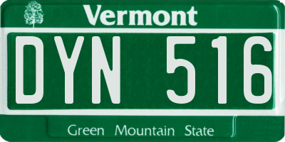 VT license plate DYN516