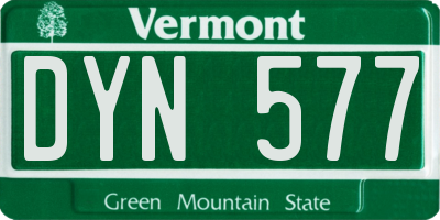 VT license plate DYN577