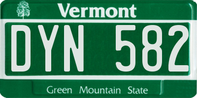 VT license plate DYN582