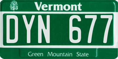 VT license plate DYN677