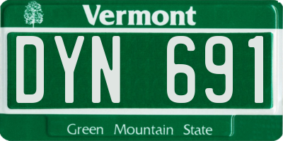 VT license plate DYN691