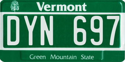 VT license plate DYN697