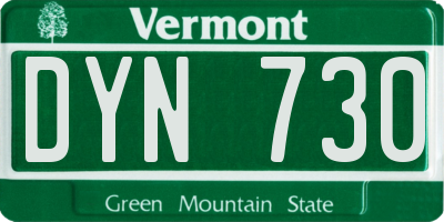 VT license plate DYN730
