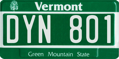 VT license plate DYN801