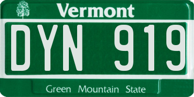 VT license plate DYN919
