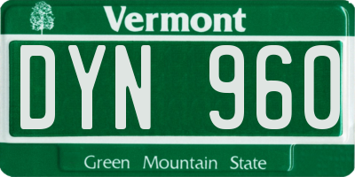 VT license plate DYN960