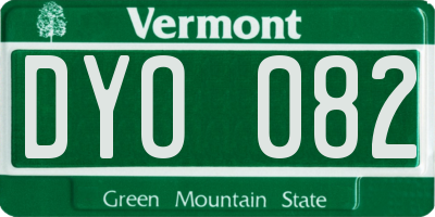 VT license plate DYO082