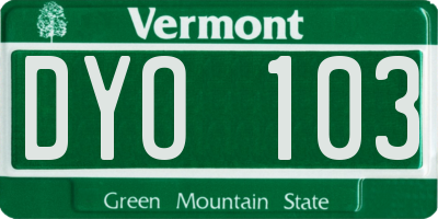 VT license plate DYO103