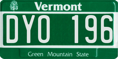 VT license plate DYO196