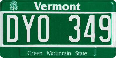 VT license plate DYO349