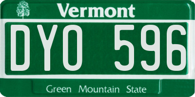 VT license plate DYO596