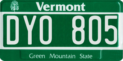 VT license plate DYO805