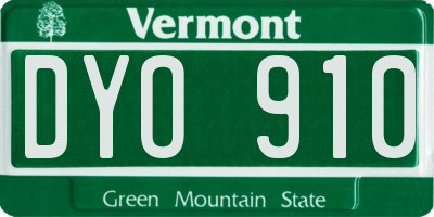 VT license plate DYO910