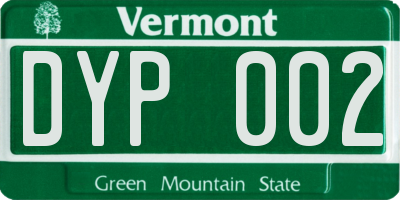 VT license plate DYP002