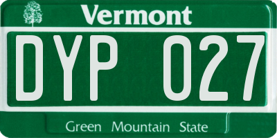 VT license plate DYP027