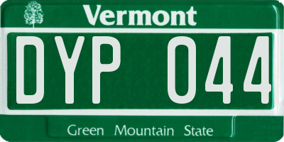 VT license plate DYP044