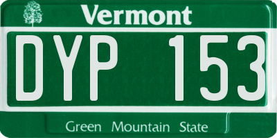 VT license plate DYP153