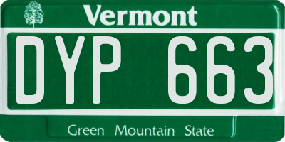 VT license plate DYP663