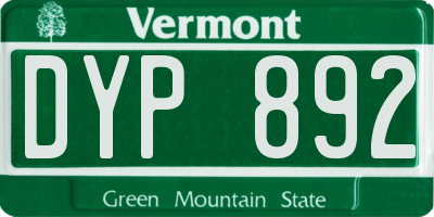 VT license plate DYP892