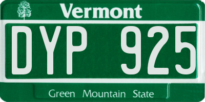 VT license plate DYP925