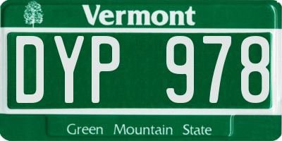 VT license plate DYP978