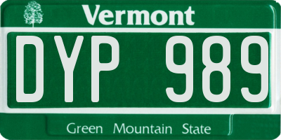 VT license plate DYP989