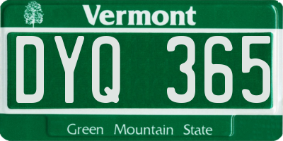 VT license plate DYQ365