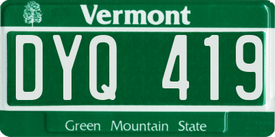 VT license plate DYQ419