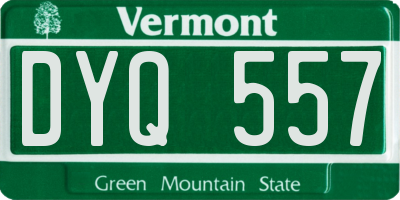 VT license plate DYQ557