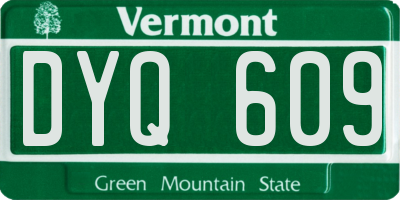 VT license plate DYQ609