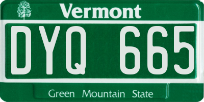 VT license plate DYQ665